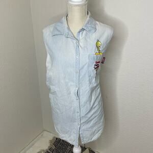 Looney Tunes Vintage 90s Denim Tweedy Bird Shirt Women’s size 14W/16W